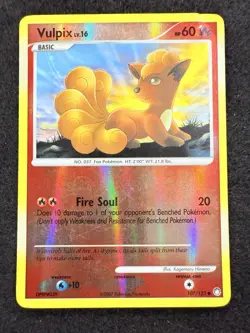 Pokemon Vulpix Reverse Holo 107/123 from Mysterious Treasures in DMG condition! - Image 1