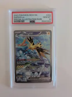 2023 POKEMON MEW EN-151 SPECIAL ILLUSTRATION RARE #202 ZAPDOS EX PSA 10 - Image 1