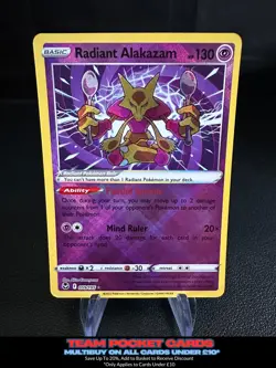 Radiant Alakazam 059/195, Silver Tempest, Pokemon, NM - Image 1