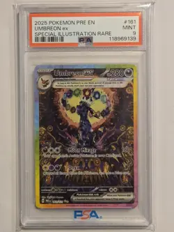 Pokemon 2025 Umbreon ex 161/131 SIR Prismatic Evolutions PSA 9 - Image 1