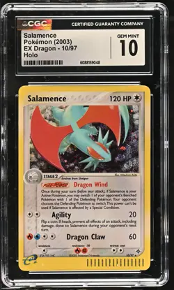 CGC 10 GEM MINT Salamence 2003 EX Dragon 10/97 Holo Pokemon Card - Image 1