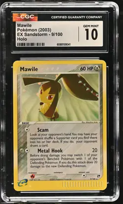 CGC 10 GEM MINT Mawile 2003 EX Sandstorm 9/100 Holo Pokemon Card - Image 1