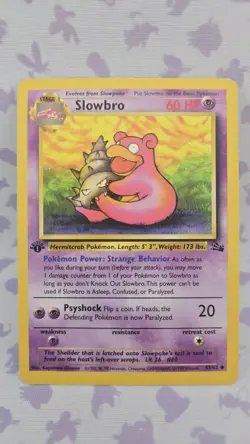 POKEMON CARD - SLOWBRO 1ST EDITION 43/62 FOSSIL LP - Image 1