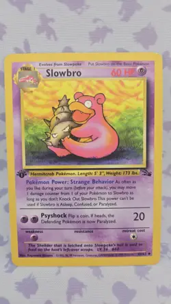 POKEMON CARD - SLOWBRO 1ST EDITION 43/62 FOSSIL LP - Image 2