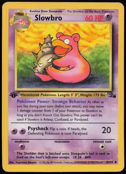 Slowbro [1st Edition] #43 Fossil Pokemon Card - Image 1