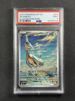 Pokemon Card PSA 9 Mint Skarmory Illustration Rare SSP Ultra Rare 2024 209/191 - Image 1