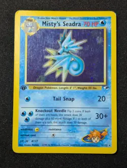 Pokemon TCG Misty's Seadra 1st Edition Holo Card 009/132 Gym Heroes - Image 1