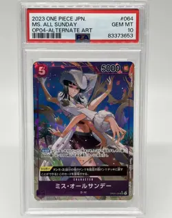 One Piece Card Japanese Ms. All Sunday OP04-064 Alternate Art PSA 10 2023 - Image 1