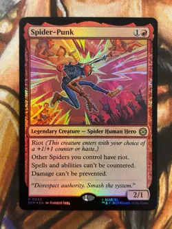 FOIL Spider-Punk #0092 Marvel's MTG Spider-Man Rare - Pack Fresh NM/Mint 🎸 - Image 1