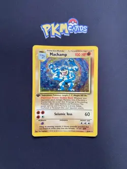 Pokemon TCG Machamp Base Set 8/102 1st Edition Holo Rare HP. - Image 1