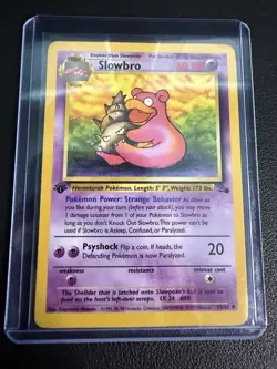 SLOWBRO 43/62 Non Holo 1st Edition Fossil Set Vintage WoTC Pokemon TCG - Image 3