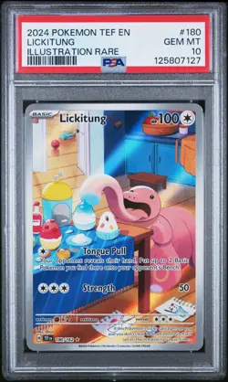 2024 POKEMON TEF EN-TEMPORAL FORCES ILLUSTRATION RARE #180 LICKITUNG PSA 10 - Image 1