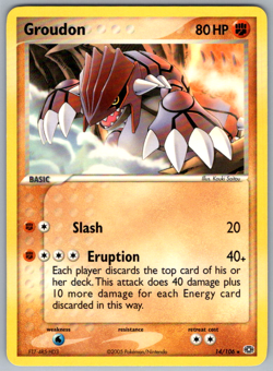 Pokemon Groudon Rare EX Emerald 14/106 NM - Image 1