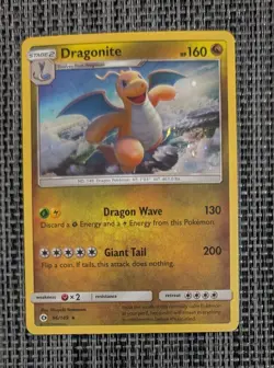 Pokemon TCG Dragonite Sun & Moon Base Set 96/149 Promo Cosmos Holo Rare - Image 1