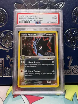 Dark Pupitar #41 Reverse PSA 9 Mint 2004 Pokemon EX Team Rocket Returns - Image 1