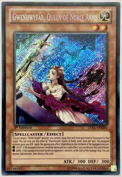 LVAL-EN086 Gwenhwyfar, Queen of Noble Arms - Secret Rare 1st Ed Lightly Played - Image 1