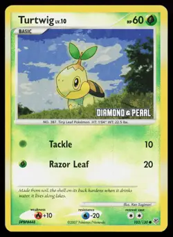Turtwig 103/130 Diamond and Pearl Burger King Stamped Reverse Holo Pokemon Card - Image 1