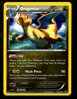 Dragonite 51/108 Non-Holo Rare Pokemon Card LP/NM 0408#45 - Image 1