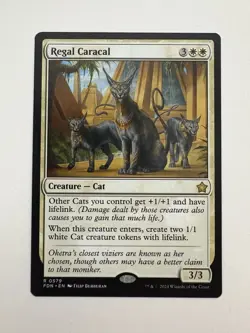 Regal Caracal MTG Magic the Gathering Card NM Near Mint FDN - Image 1