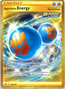 Rapid Strike Energy - 182/163 Gold Secret Rare Battle Styles Pokemon Card - Image 1