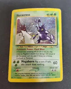 Pokemon TCG: Holo Rare Heracross 6/111, Neo Genesis Set - Creased & Curling - Image 3