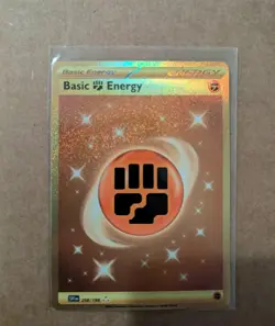 Pokemon TCG Basic Fighting Energy 258/198 Scarlet & Violet - Gold Secret Rare - Image 1