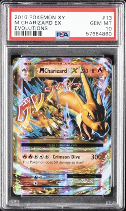 2016 POKEMON XY EVOLUTIONS #13 M CHARIZARD EX PSA 10 - Image 1