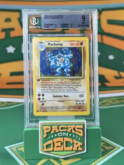 1999 Pokemon Base Set unlimited #8 Machamp Holo 1st Edition BGS 9 MT STRONG SUBS - Image 1