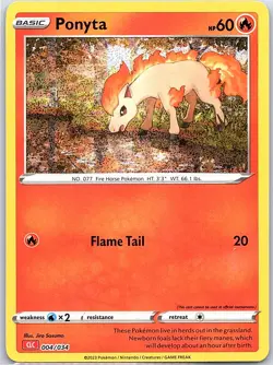 Ponyta 004/034 Holo Trading Card Game Classic - Pokemon Card - NM - Image 1