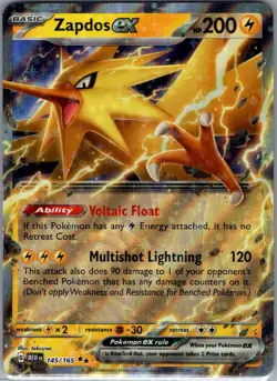 Zapdos ex 145/165 SV: Scarlet & Violet 151 - Pokemon Card - NM - Image 1