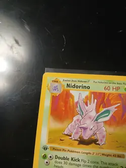 1st Edition Shadowless Nidorino 37/102 Base Set Vintage Pokemon Card - Image 4