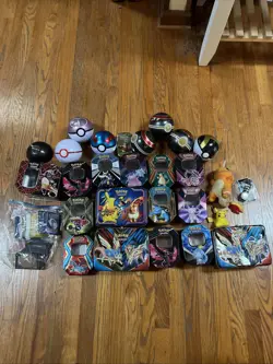 Pokemon Lot: 400+ Cards, Tin Boxes, Figures, Watch, and More - Image 1