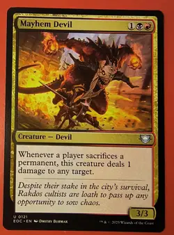 MTG, EDGE OF ETERNITIES *MAYHEM DEVIL* #0121, UNCOMMON, REGULAR, EOC - Image 1
