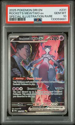 Pokemon Team Rocket's Mewtwo ex 231/182 SIR Destined Rivals GEM MINT PSA 10 - Image 1