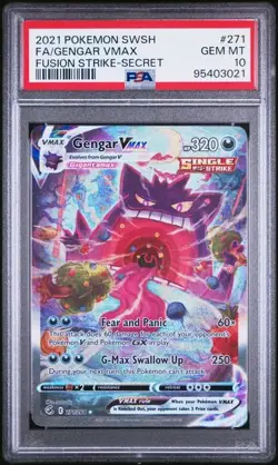 Gengar Vmax Secret Rare 2021 Pokemon SWSH Fusion Strike #271 PSA 10 GEM MINT - Image 1
