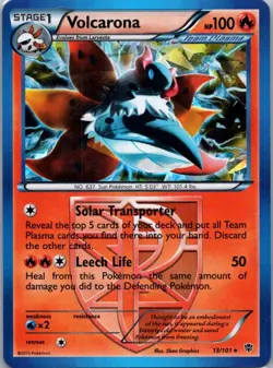 Pokemon TCG Volcarona 13/101 Plasma Blast Holo LP - Image 1