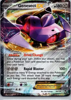 Pokemon TCG Genesect-EX 64/124 Fates Collide Holo NM - Image 1