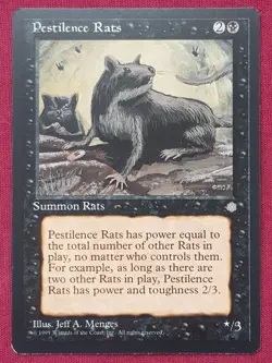 Magic The Gathering ICE AGE PESTILENCE RATS black card MTG - Image 1