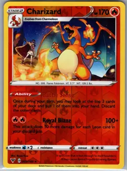 Charizard 025/185 Reverse Holo SWSH04: Vivid Voltage - Pokemon Card - NM - Image 1