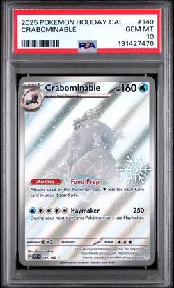 2025 POKEMON HOLIDAY CALENDAR #149 CRABOMINABLE PSA 10 - Image 1