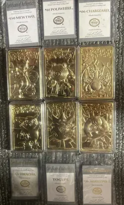 Burger King 1999 Pokemon 23k Gold Plated Trading Card Complete Set - Image 1