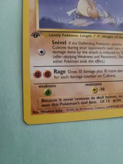 Pokemon Vintage 1st Edition Cubone 50/64 Never Played Mint Condition - Image 3