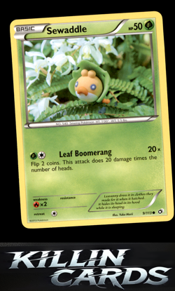 Sewaddle (9) 9/113 Pokemon Common Legendary Treasures Card NM - Image 1