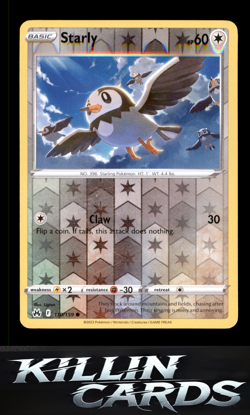 Reverse Holofoil Starly 110/159 Pokemon Common Crown Zenith Card NM - Image 1