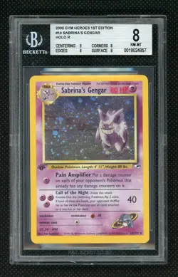 Sabrina's Gengar 2000 Pokemon Gym Heroes 1st Edition BGS 8 #14 - Image 1