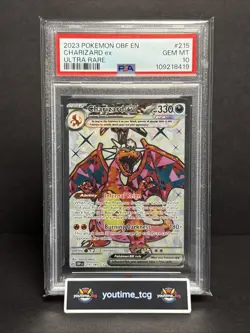 2023 Pokemon Obf En-Obsidian Flames Ultra Rare Charizard Ex #215 PSA 10 - Image 1