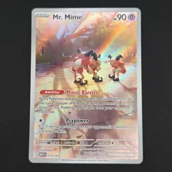 Pokemon TCG Card Mr Mime 179/165 S&V 151 Illustration Rare *English* - NM - Image 1