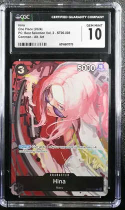 Hina ST06-008 CGC 10 PC: Best Selection Vol. 2 One Piece Card - Image 1