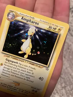 Pokemon Card TCG Ampharos Holo Rare 1/111 Neo Genesis - Vintage SWIRL🌀 - Image 2
