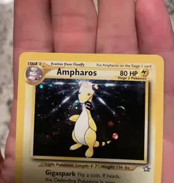 Pokemon Card TCG Ampharos Holo Rare 1/111 Neo Genesis - Vintage SWIRL🌀 - Image 3